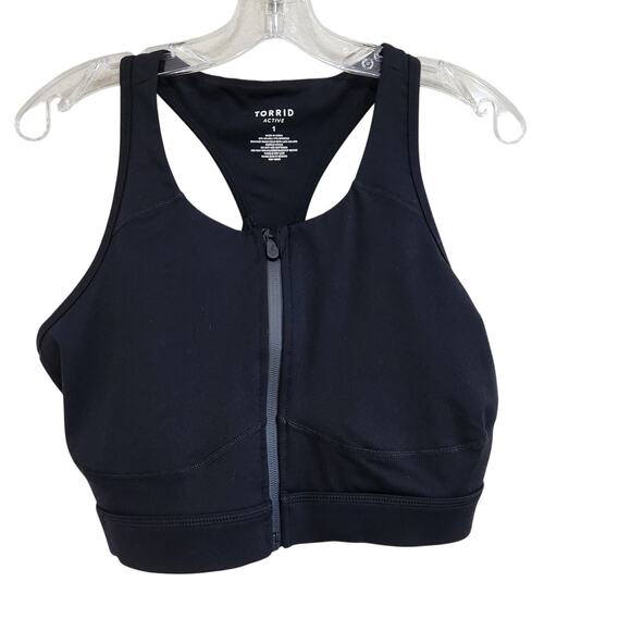 Torrid Active Low Impact Wireless Zip Front Sports Bra Activewear Black Size 1X - Picture 1 of 6